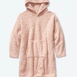 VICTORIA'S SECRET PINK Sherpa Hooded Tunic Pullover Dress One Size Misty Rose